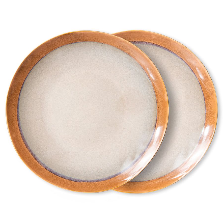 Grote borden Earth Ø29 cm  | set van 2 | 70's ceramics | HKliving