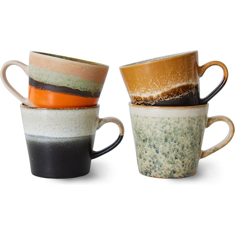 Set 4 cappuccino tassen Verve | 70's ceramics | hkliving