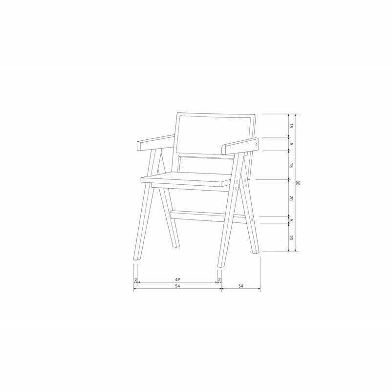 Set van 2 Gunn stoelen | naturel/rotan | WOOOD