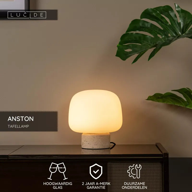 Tafellamp Anston | travertin | Lucide