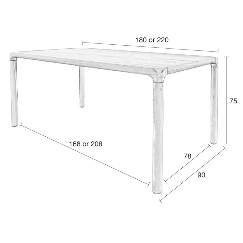 Storm eettafel | walnoot | verschillende afmetingen | Zuiver