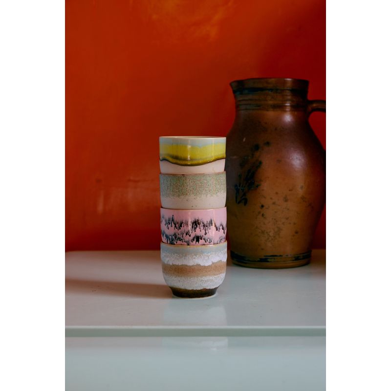 Set van 4 koffiebekers Deco | 70's ceramics | hkliving