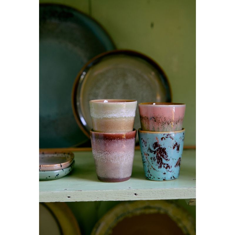Set van 4 ristretto tassen Futurism | 70's ceramics  | hkliving