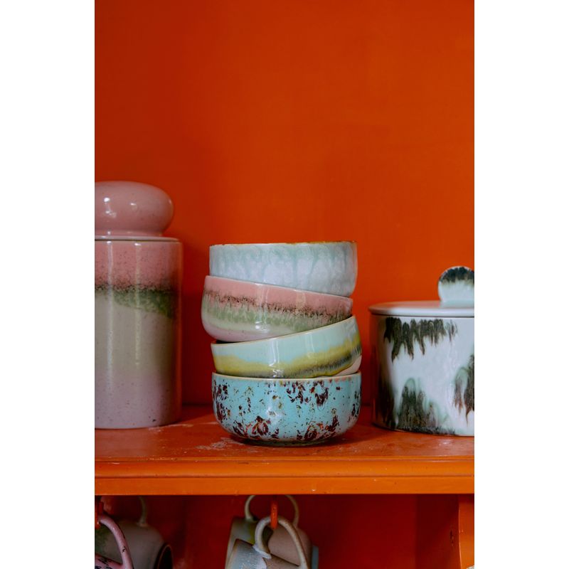 Dessertkommen Impression | set van 4 | 70's ceramics | hkliving