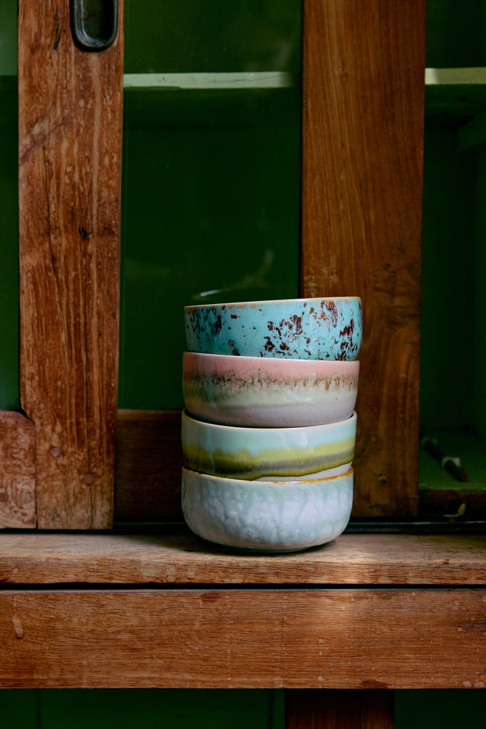 Dessertkommen Impression | set van 4 | 70's ceramics | hkliving