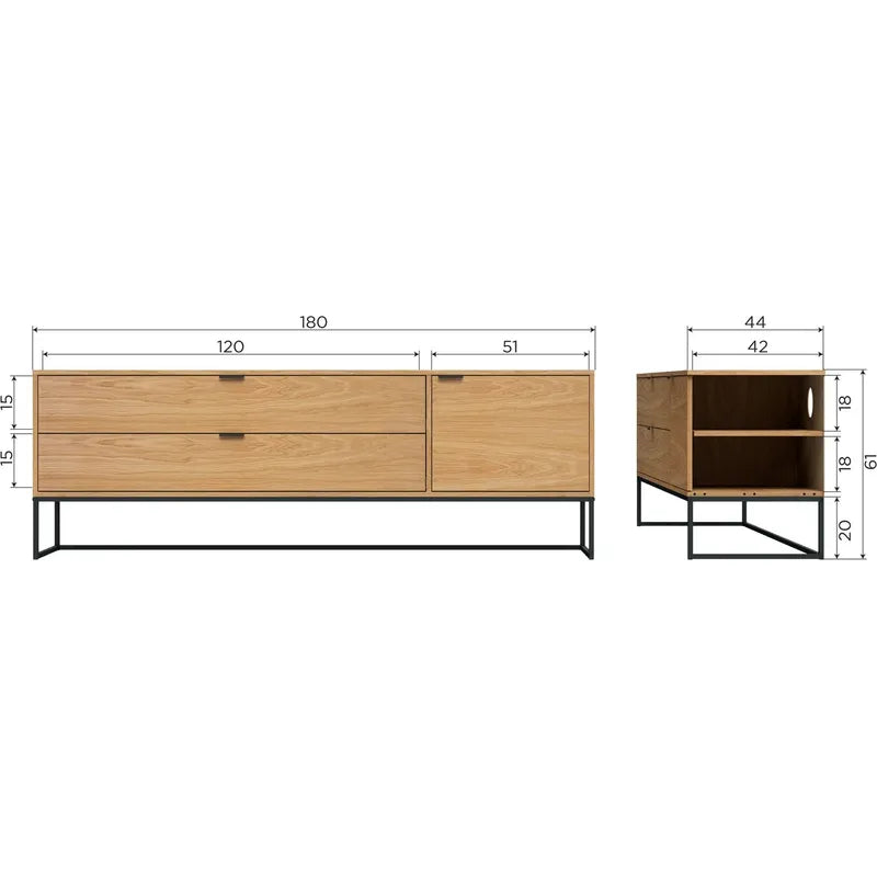 Tv-meubel Silas | eik | 180 cm |  WOOOD