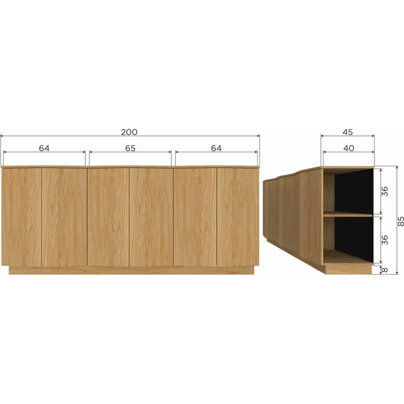 Dressoir Zuma | 200 cm | eik | WOOOD