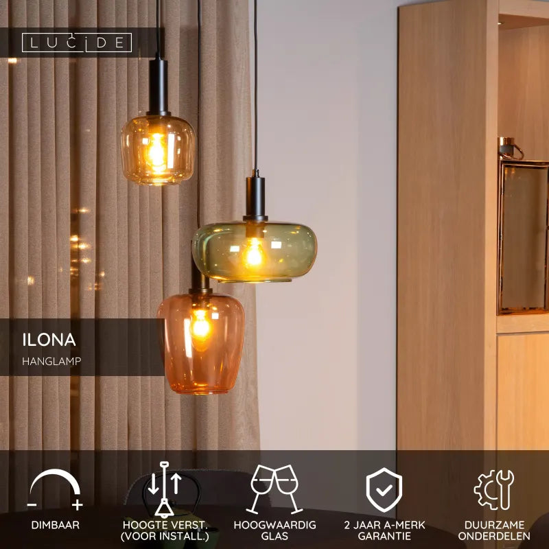 Hanglamp Ilona | 3 lichtpunten | Lucide