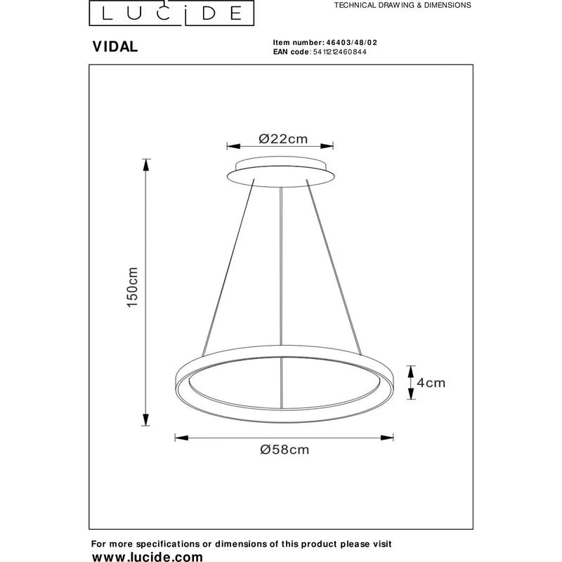 Hanglamp Vidal | goud | Ø 58 cm | Lucide