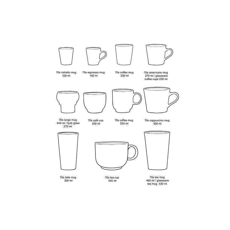 Set 4 cappuccino tassen Dada | 70's ceramics | hkliving