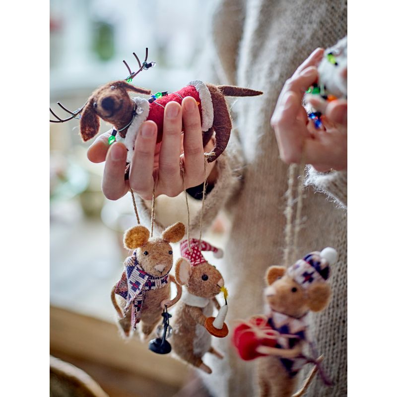 Kersthangers Monty | set van 2 | wol | Bloomingville