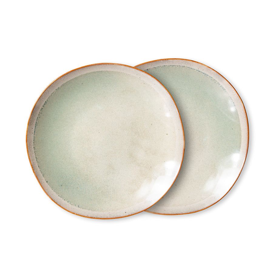 Kleine borden Mist Ø22 cm  | set van 2 | 70's ceramics | HKliving