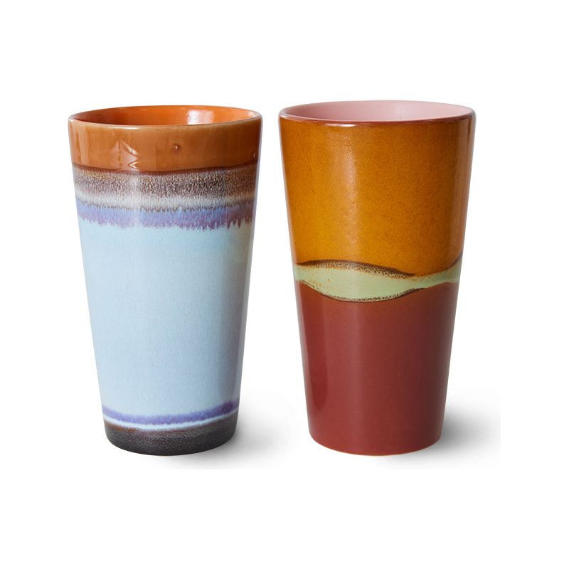 Set van 2 latte tassen Clash | 70's ceramics | hkliving
