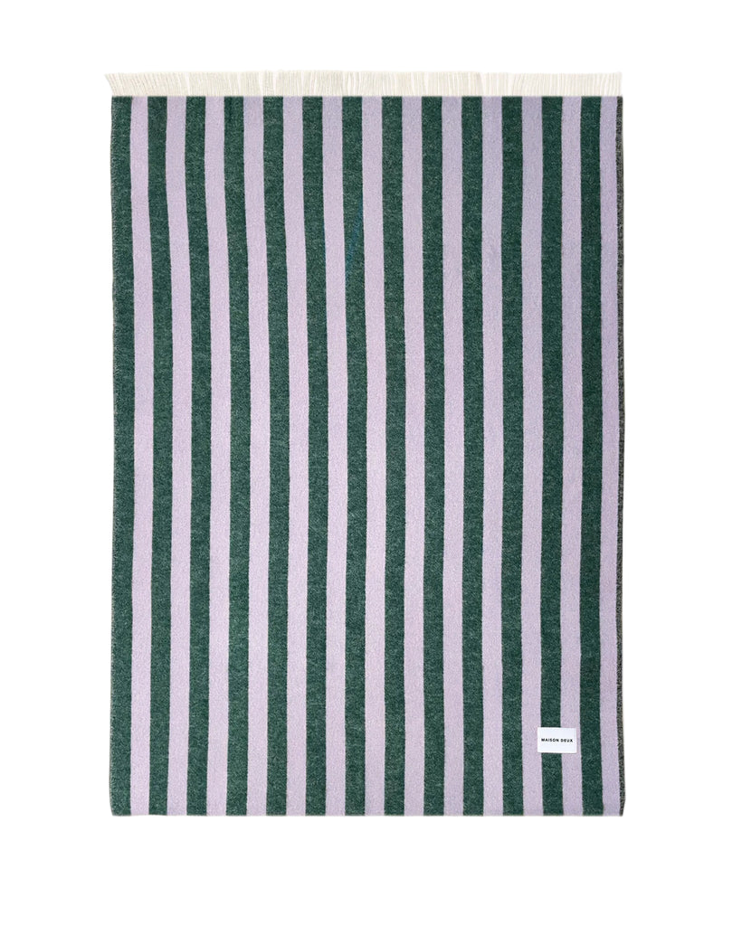Plaid Candy Wrap | lila/groen | 100% wol | Maison Deux