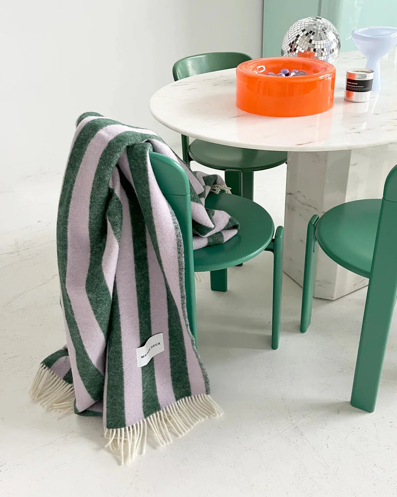 Plaid Candy Wrap | lila/groen | 100% wol | Maison Deux