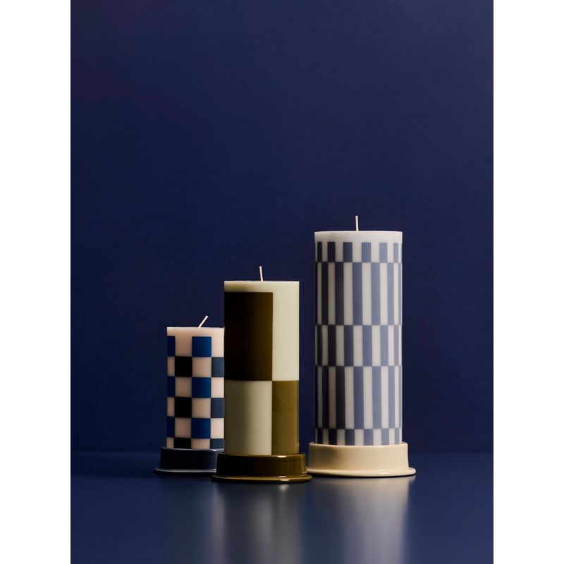 Kaars Column | gebroken wit/blauwtinten | small | HAY