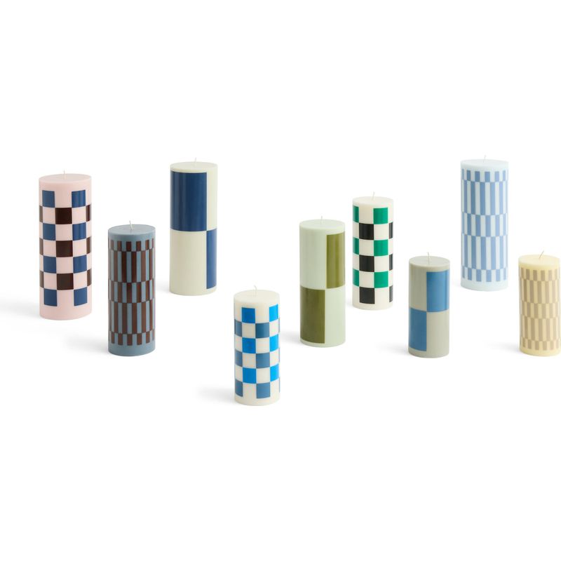 Kaars Column | gebroken wit/blauwtinten | small | HAY