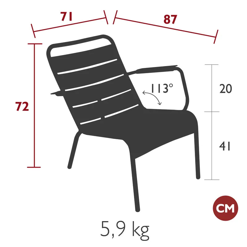 Loungestoel laag Luxembourg | met arm | 26 verschillende kleuren | Fermob