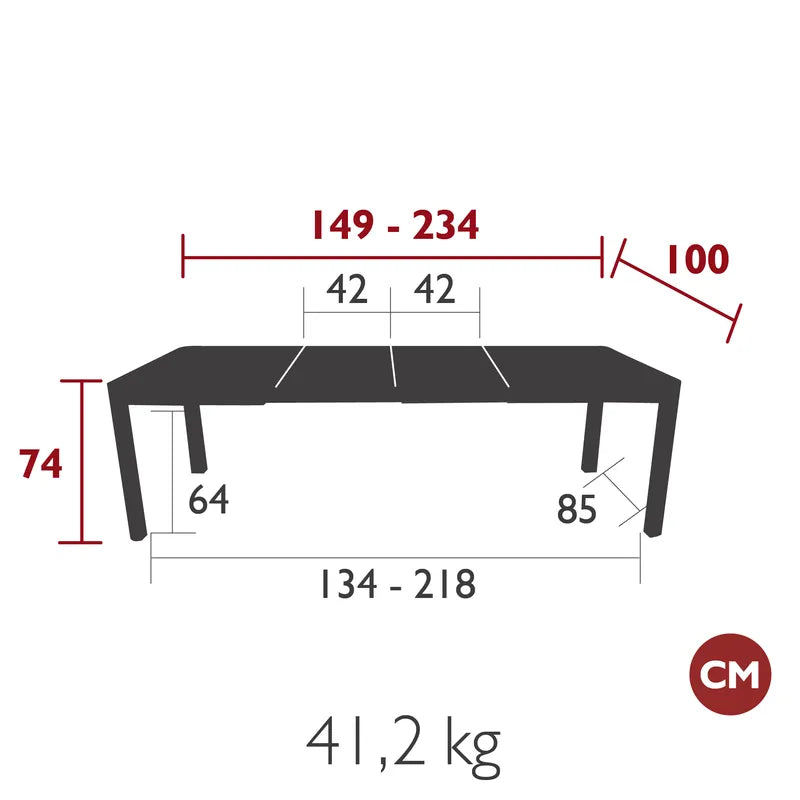 Uitschuifbare eettafel Ribambelle | 149/234 X 100 | 25 kleuren | Fermob
