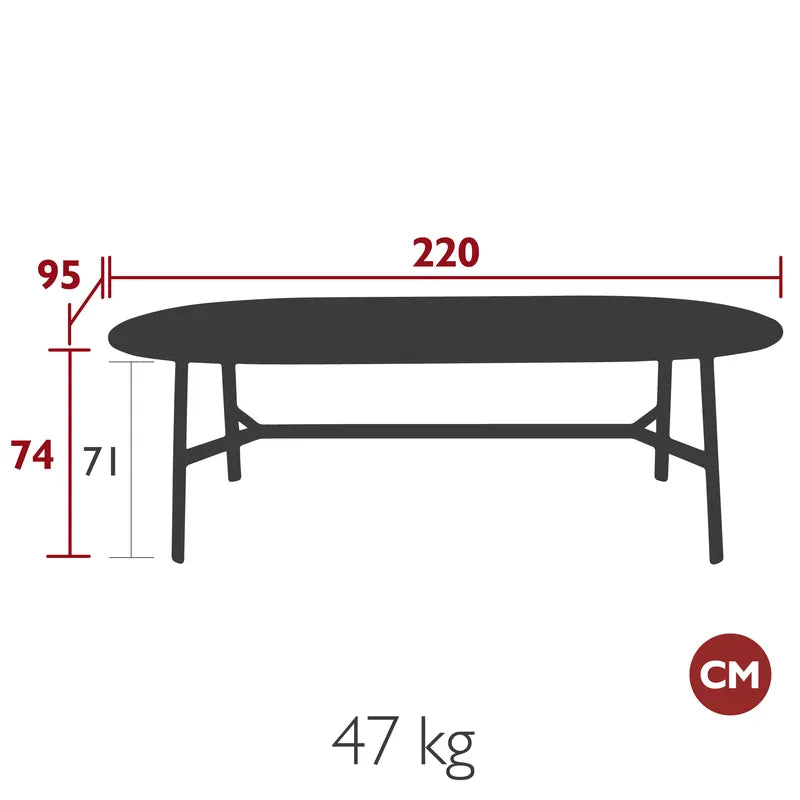 Eettafel So'o | 220 x 95 | 25 verschillende kleuren | Fermob