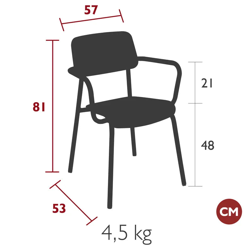 Stoel Studie | eik | met arm | 25 verschillende kleuren | Fermob