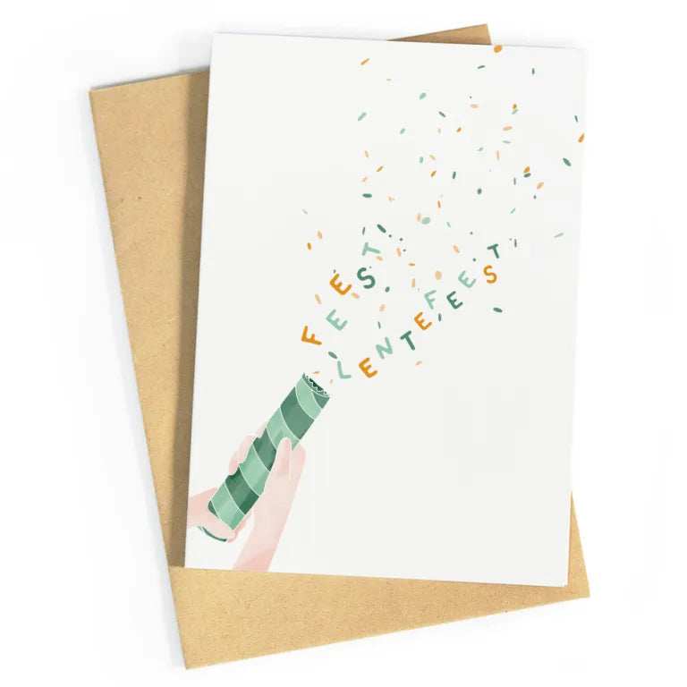 Confetti lentefeest | postkaart | Studio Zwoane
