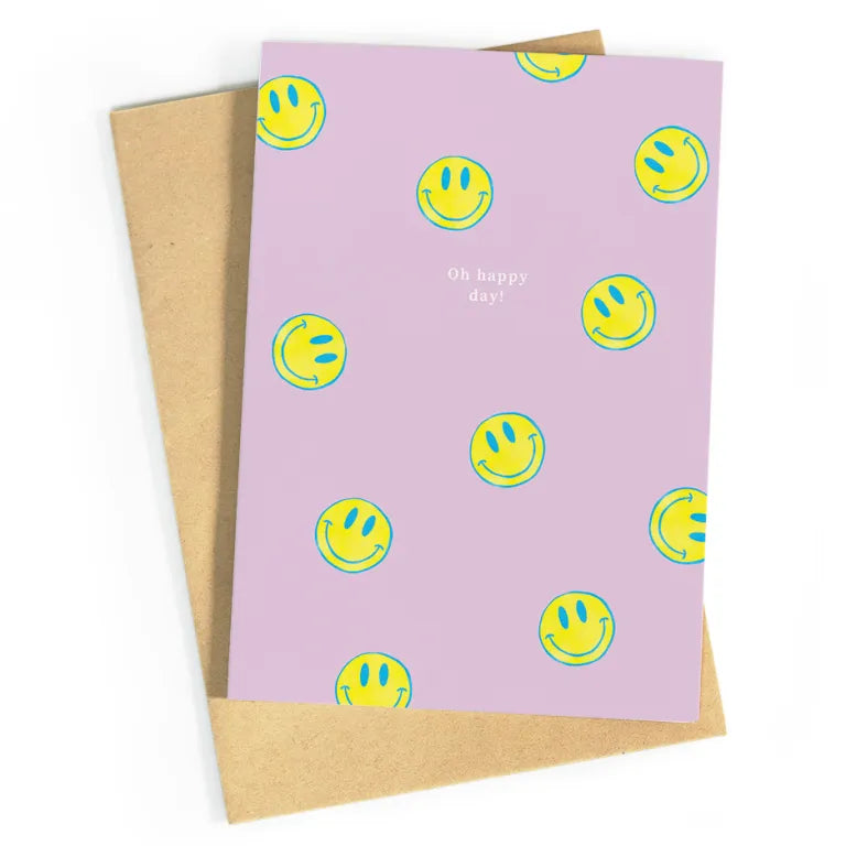 Oh happy day paars | postkaart | Studio Zwoane