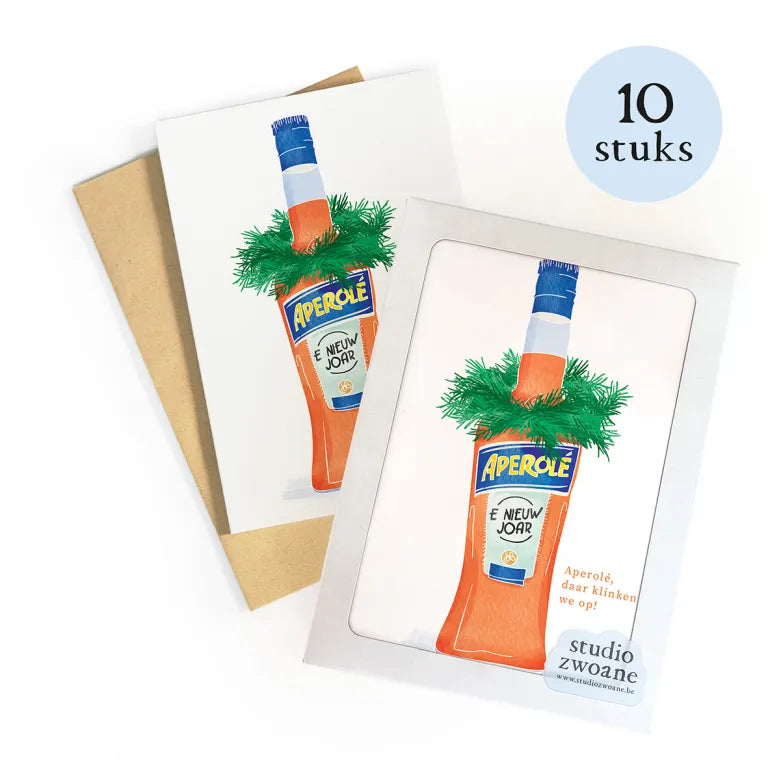 Aperolé e nieuw joar | set van 10 kerstkaarten | Studio Zwoane