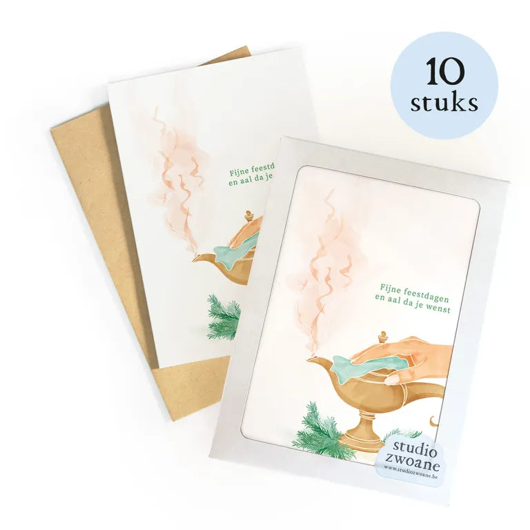 Aal da je wenst | set van 10 kerstkaarten | Studio Zwoane