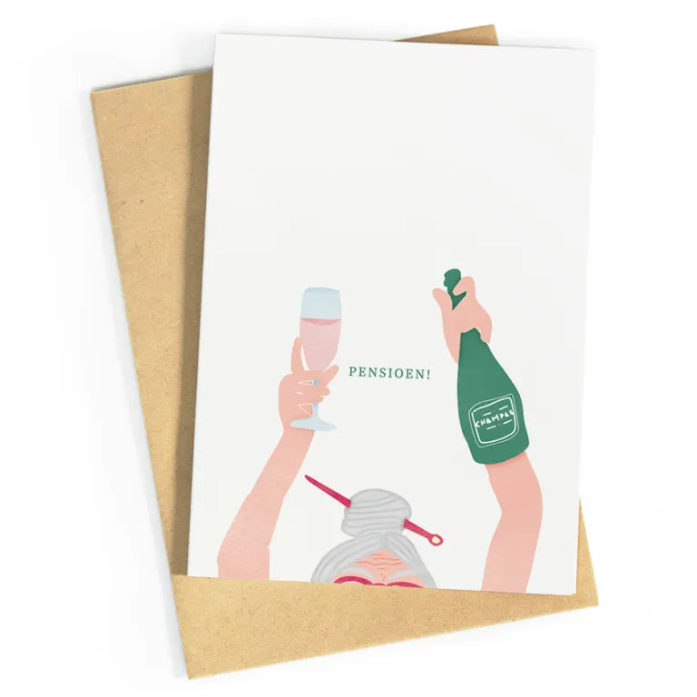 Pensioen vrouw | postkaart | Studio Zwoane