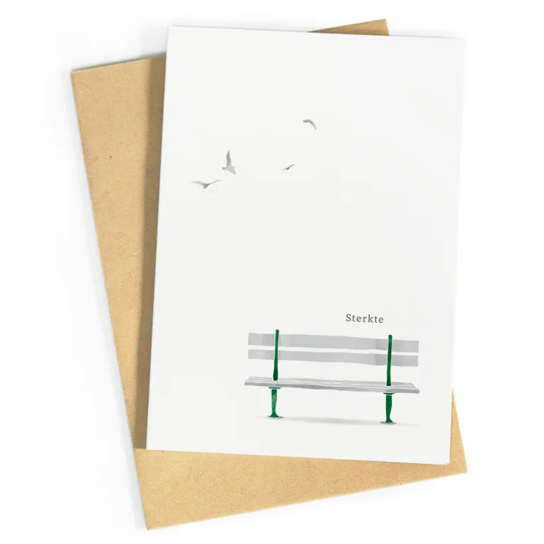 Rouw bankje | postkaart | Studio Zwoane