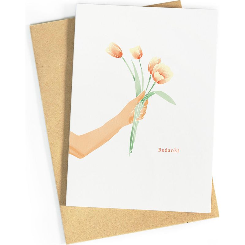 Bedankt tulpen | postkaart | Studio Zwoane