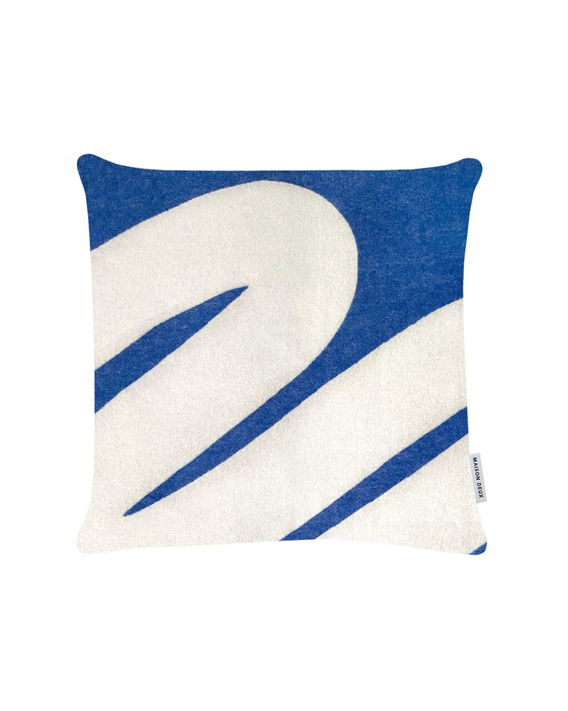 Kussenhoes Swirl | kobalt | 100% wol | Maison Deux
