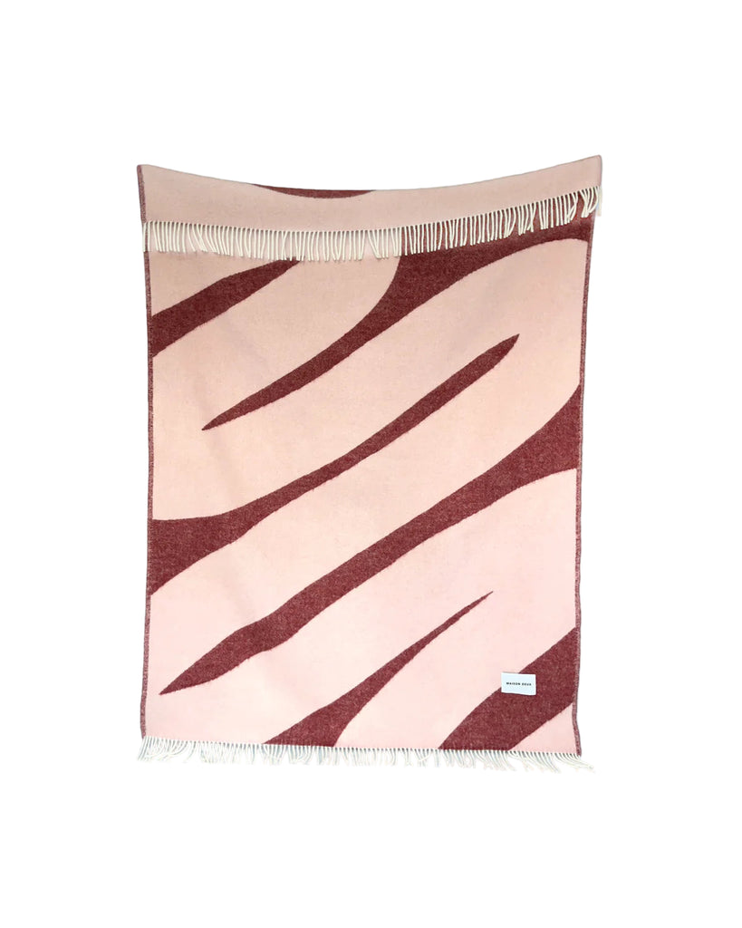 Plaid Swirl | roze/bordeaux | 100% wol | Maison Deux