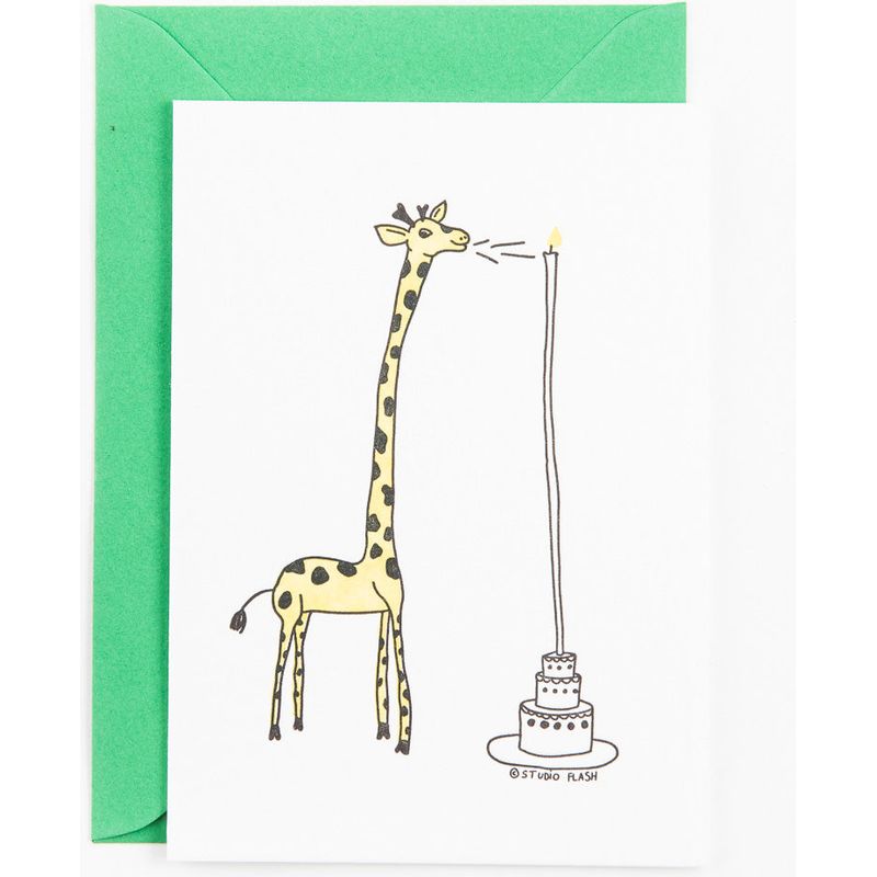 Giraf with birthday candle | postkaart | Studio Flash