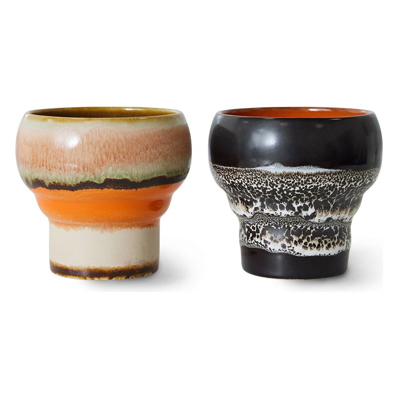 Set van 2 koffiebekers Basalt | 70's ceramics | hkliving