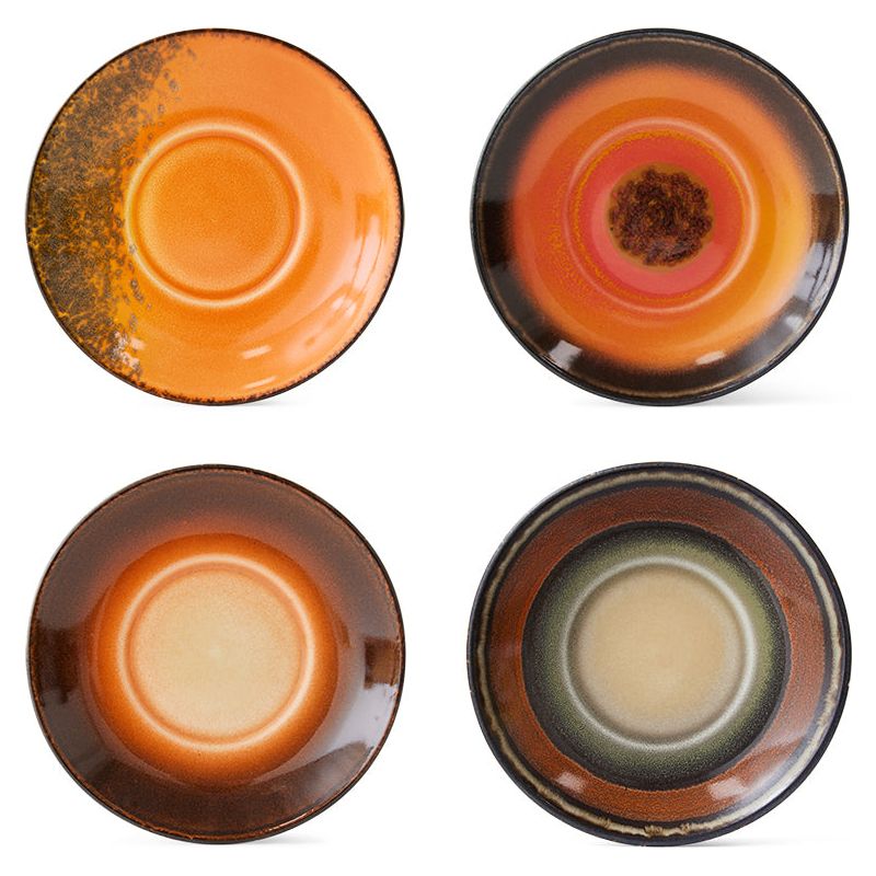 Set van 4 onderborden Roasts | 70's ceramics | hkliving