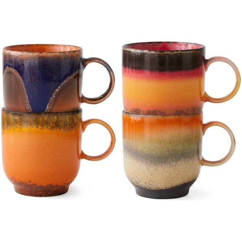 Set van 4 koffietassen Brazil | 70's ceramics | hkliving