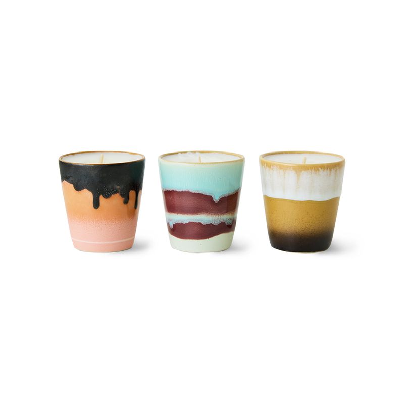 Geurkaarsen Christmas Special mini | set van 3 | 70's ceramics | hkliving