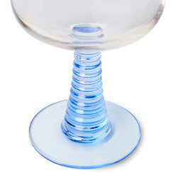 Witte wijnglas | swirl | blauw | HKLiving