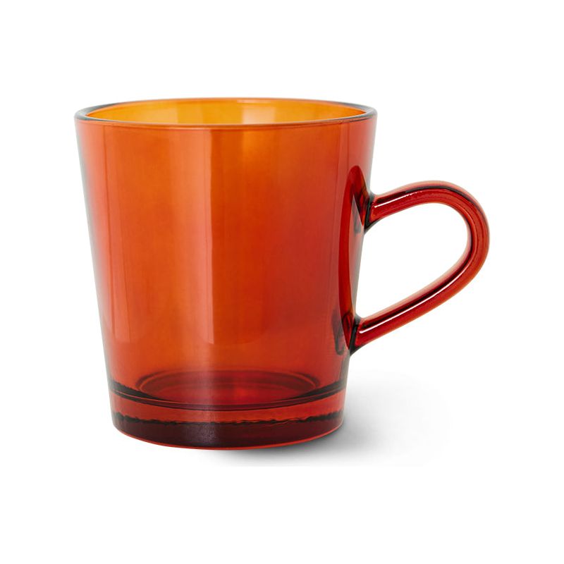 Set van 4 glazen koffietassen | amber | 70's glassware | hkliving