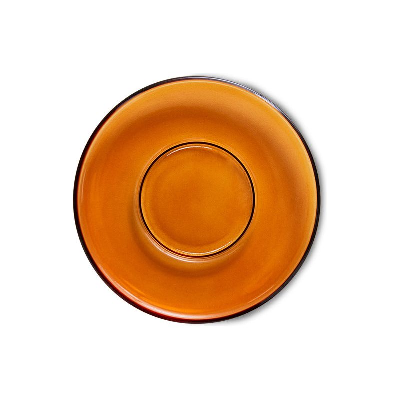Set van 4 glazen onderzetters | amber | 70's glassware | hkliving