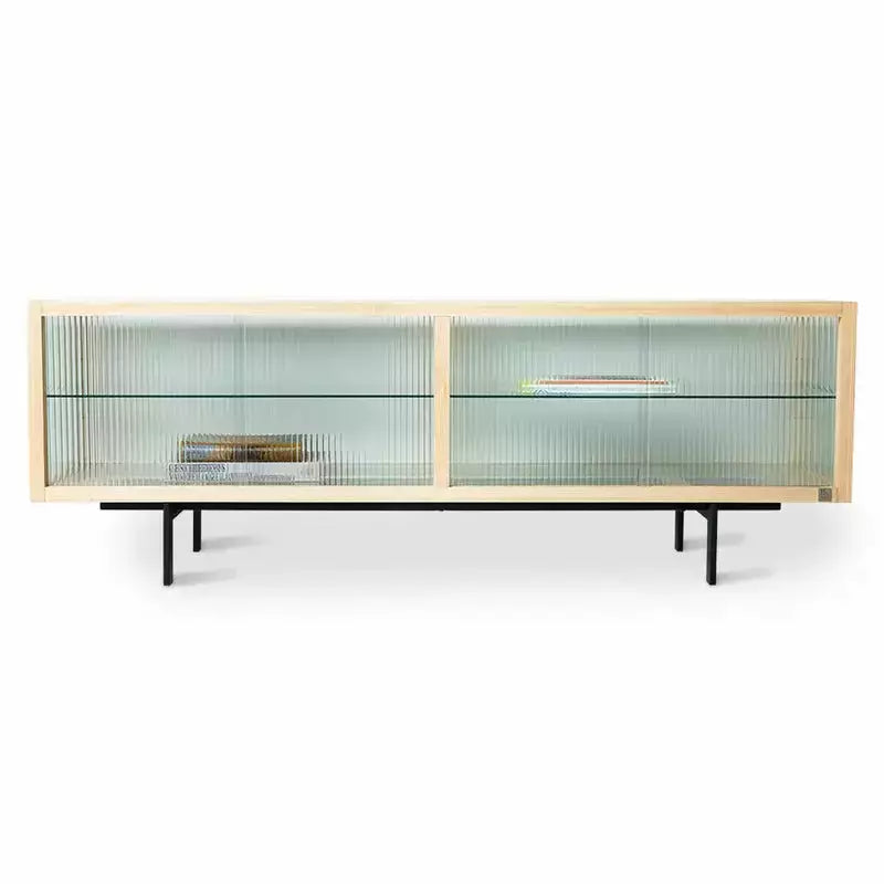 Tv-meubel | showroommodel | geribbeld glas | HKliving