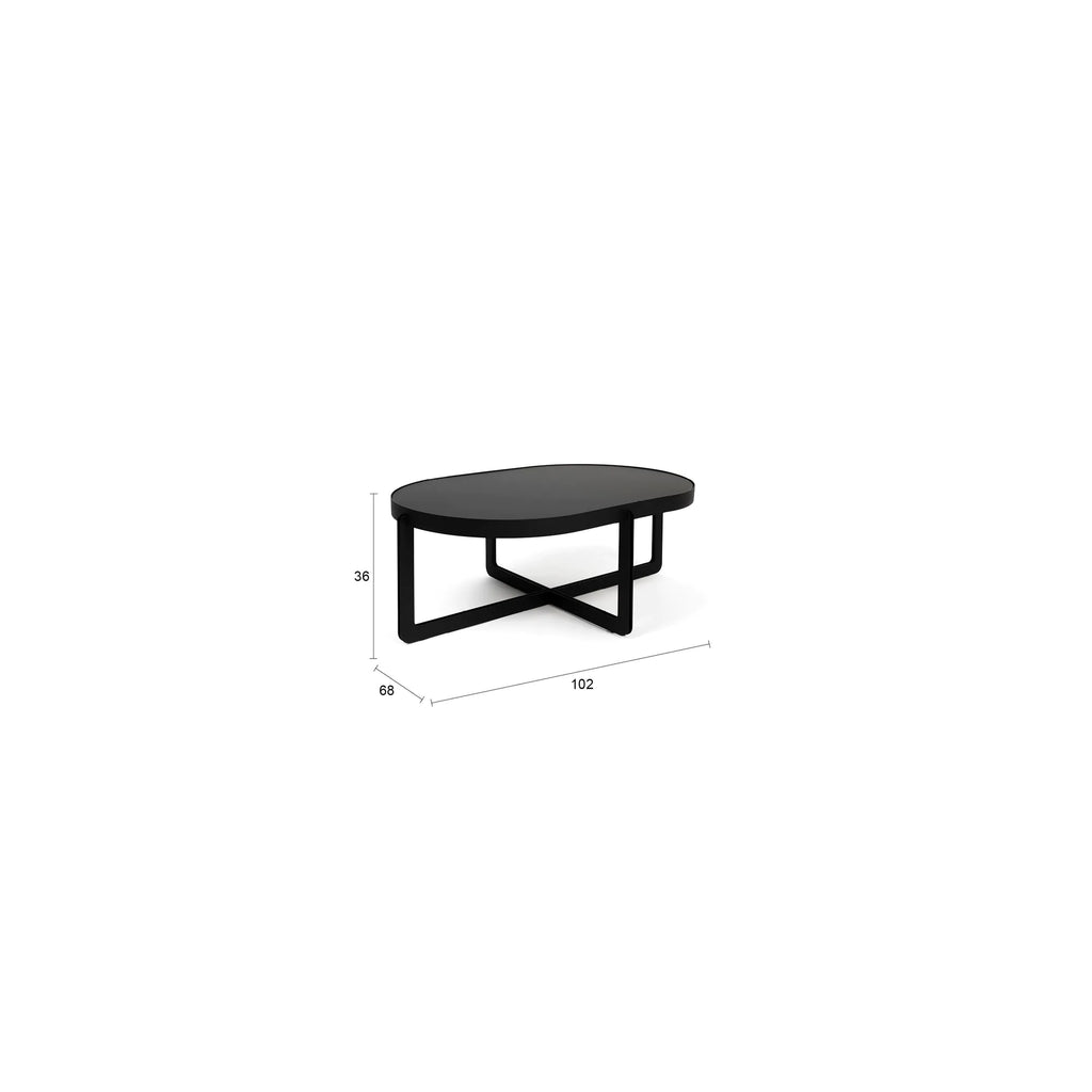 Salontafel Centre | ovaal | zand of zwart | Zuiver