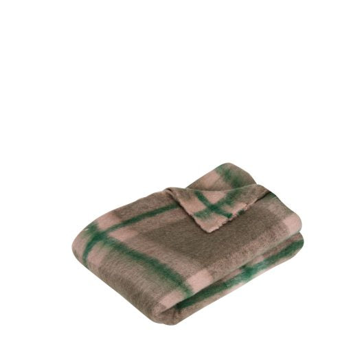 Plaid Grid Throw | Green/Pink | 140 x 200 | Hübsch