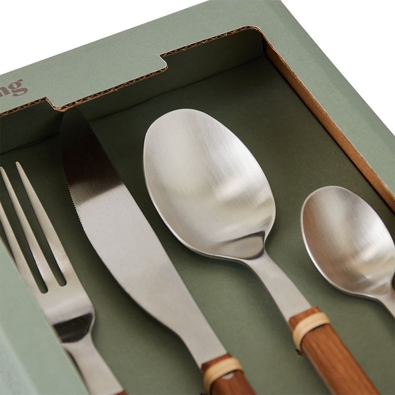 70's bestekset Wood | 16-delig | hkliving