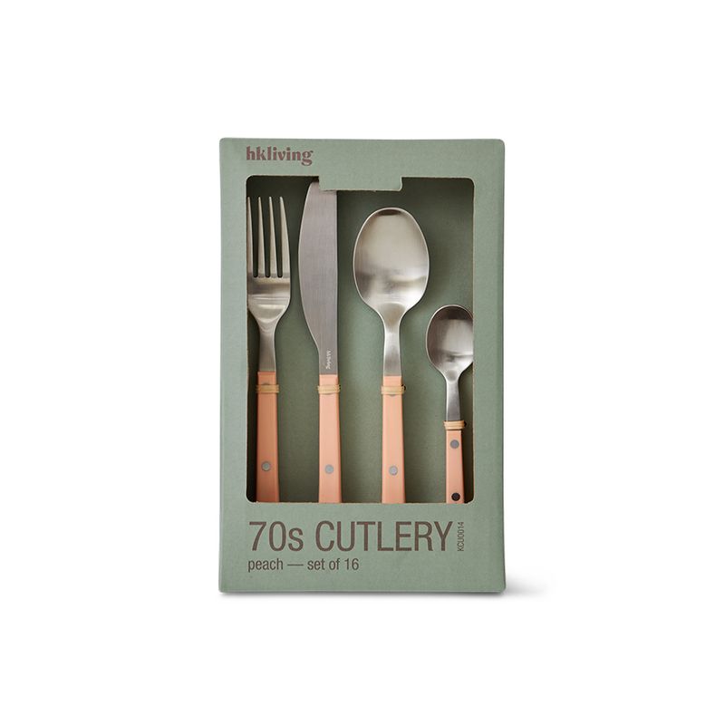 70's bestekset Peach | 16-delig | hkliving