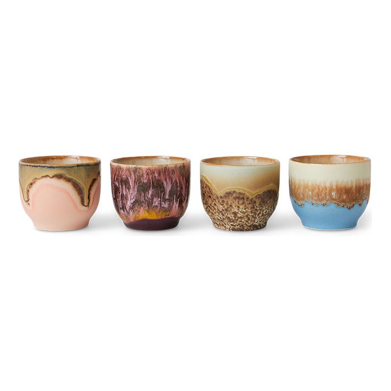 Set van 4 koffiebekers Lagoon | 70's ceramics | hkliving