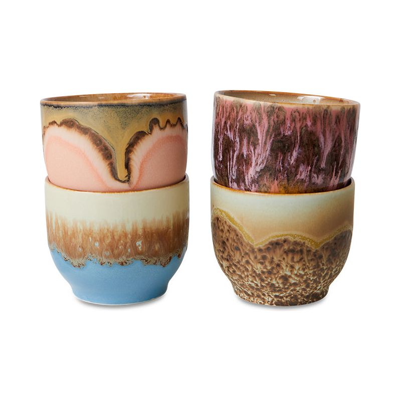 Set van 4 koffiebekers Lagoon | 70's ceramics | hkliving