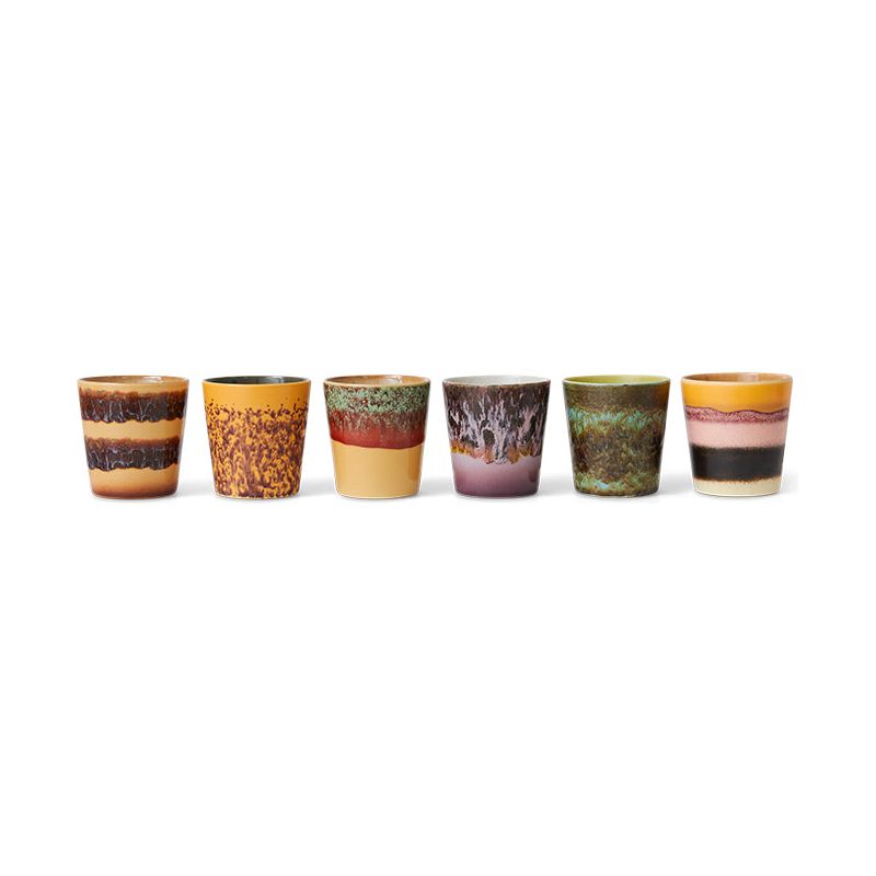 Set van 6 koffietassen Valley | 70's ceramics | hkliving